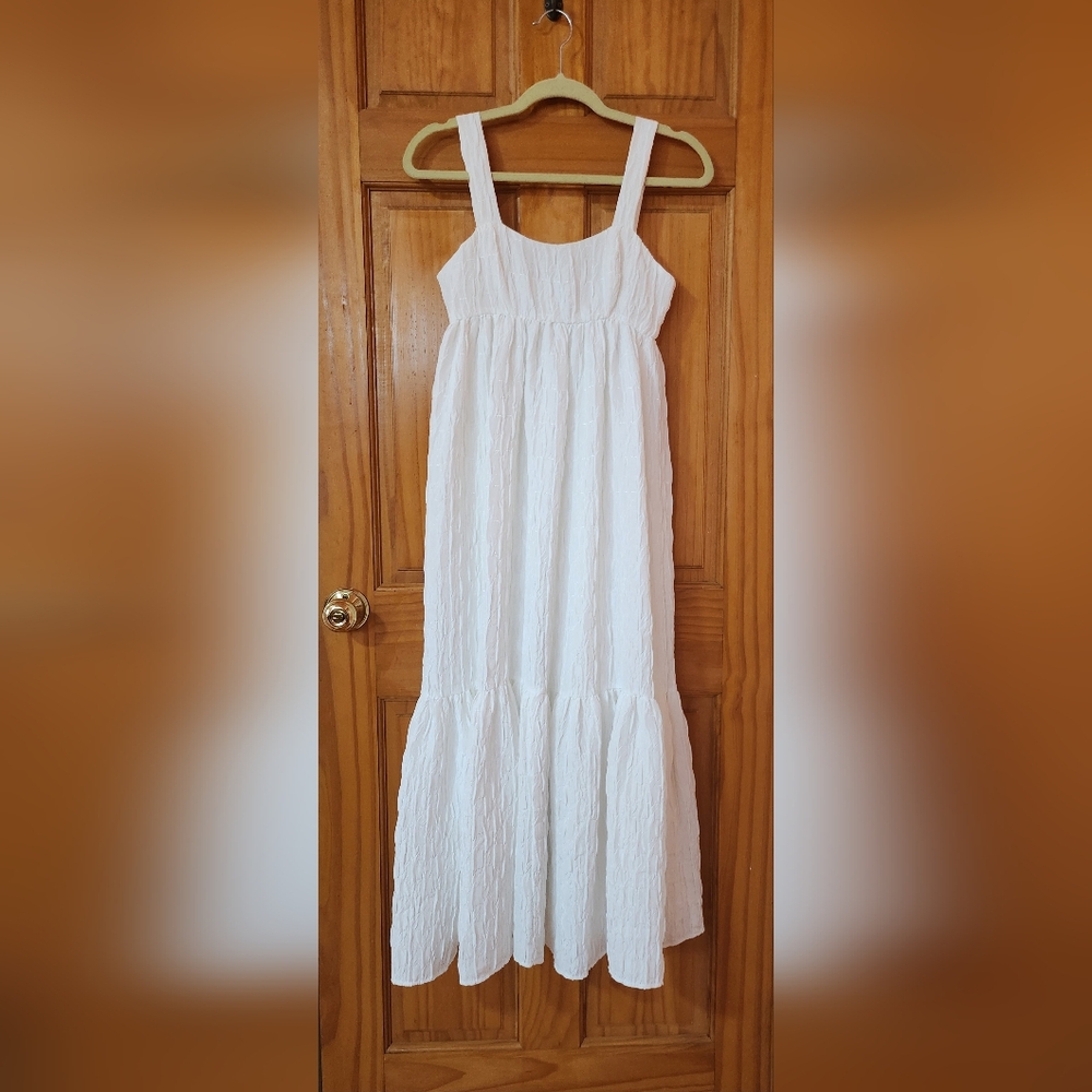 zara white layered dress ZARA WOMAN NWT V-NECK LACE MIDI DRESS WHITE | 8879/549